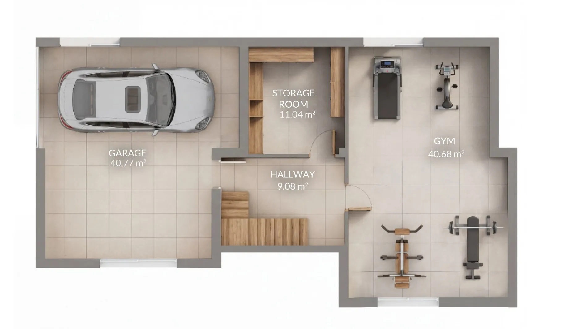 Basement plan of a Sakura Garten villa